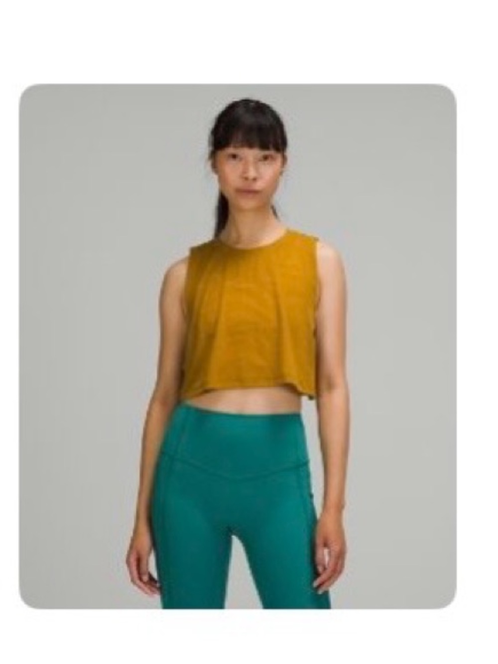 lululemon athletica All Yours Cropped Muscle Tank - Mustard Yellow